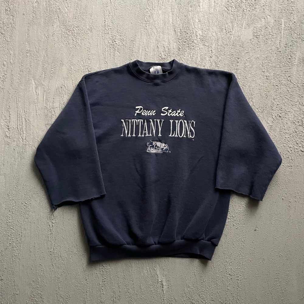 Vintage Penn State Nittany Lions Sweatshirt Mens L Navy Blue 90s short sleeve